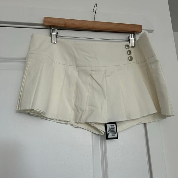 NWT I.Am.Gia Remini Skort Micro Mini Skirt Women’s XL White Pleated Buttons - Picture 6 of 13
